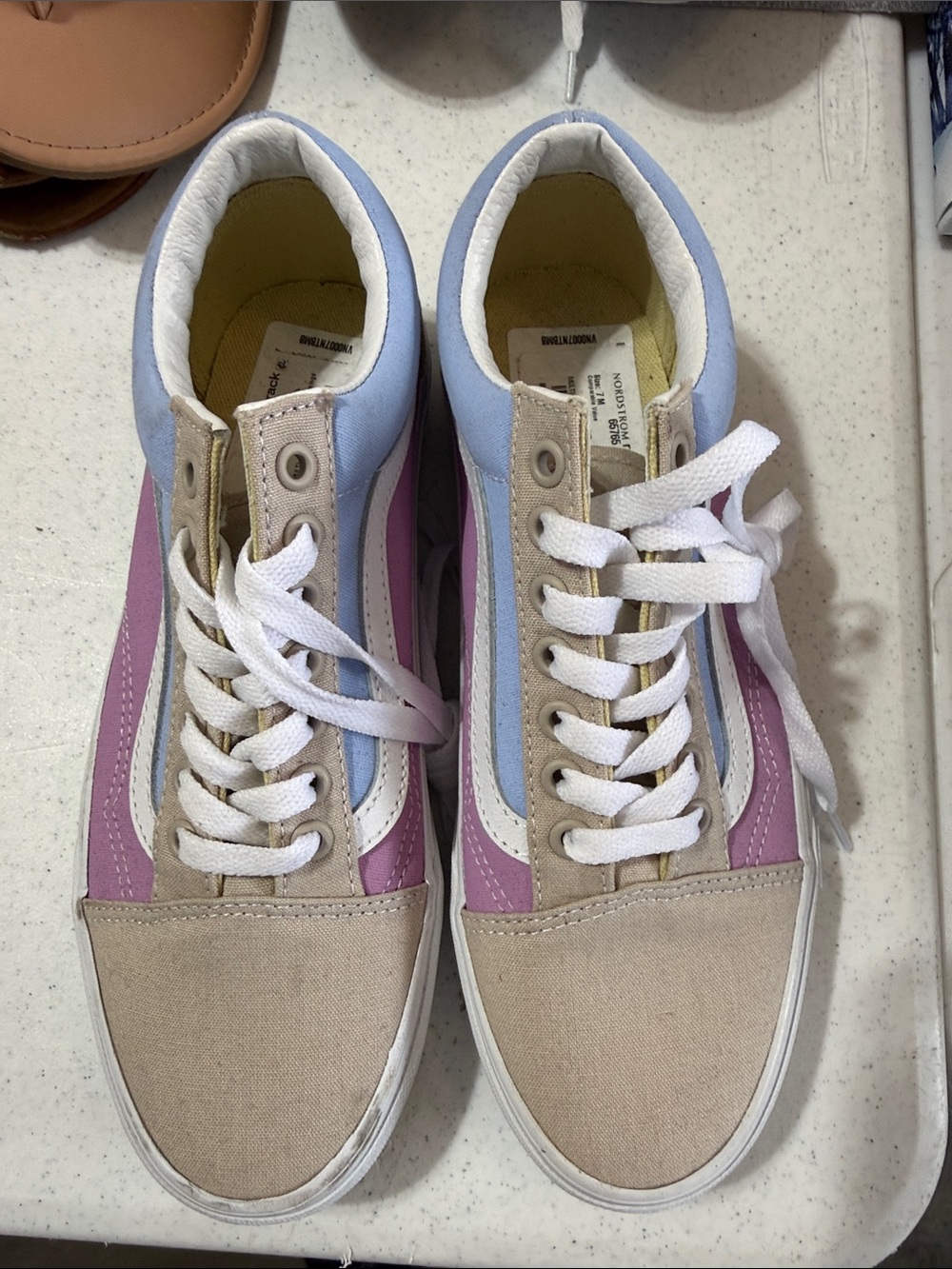 Vans Pastel Multi-Color Low Top Sneakers - Beige, Light Blue, Lavender, White